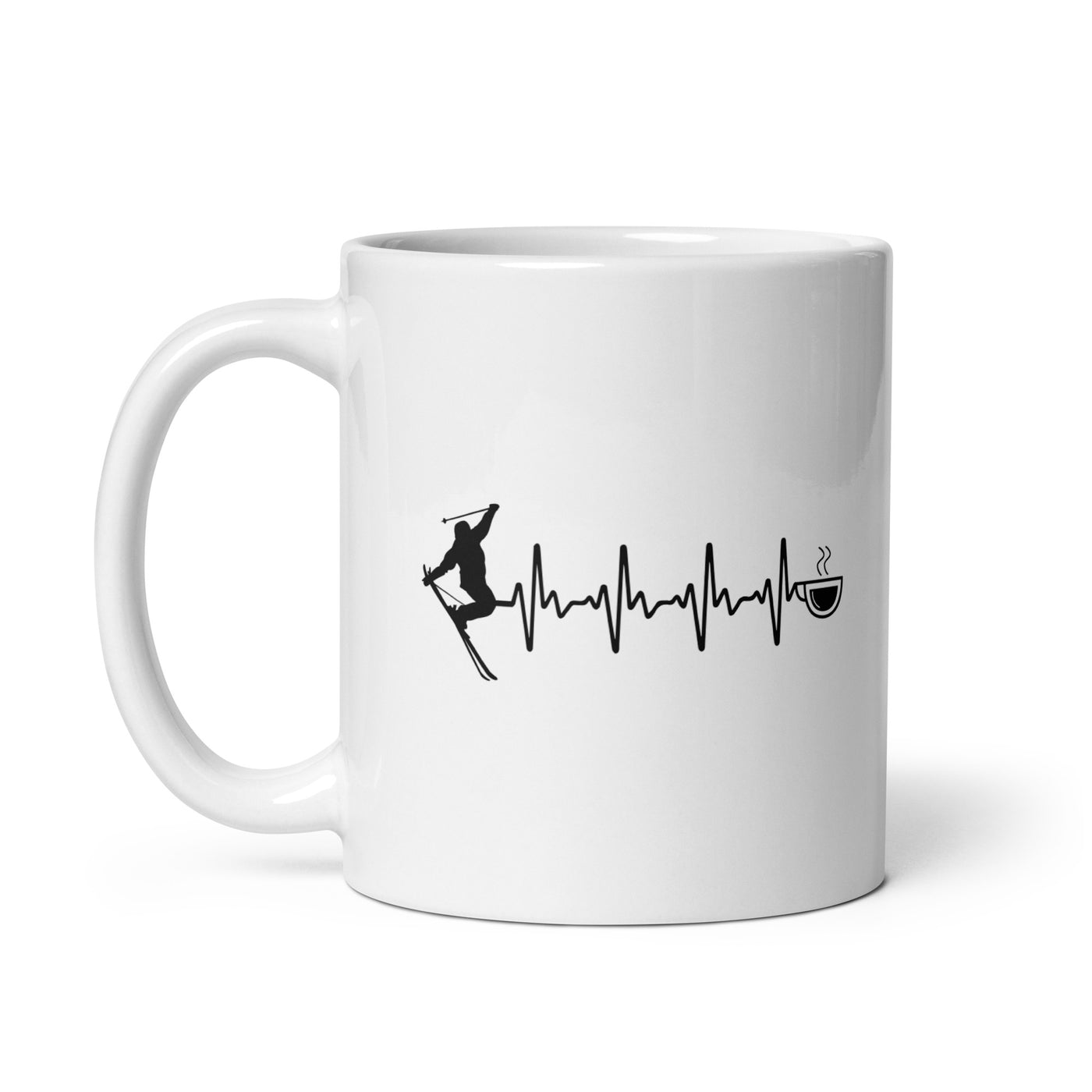 Heartbeat Coffee And Skiing - Tasse ski 11oz