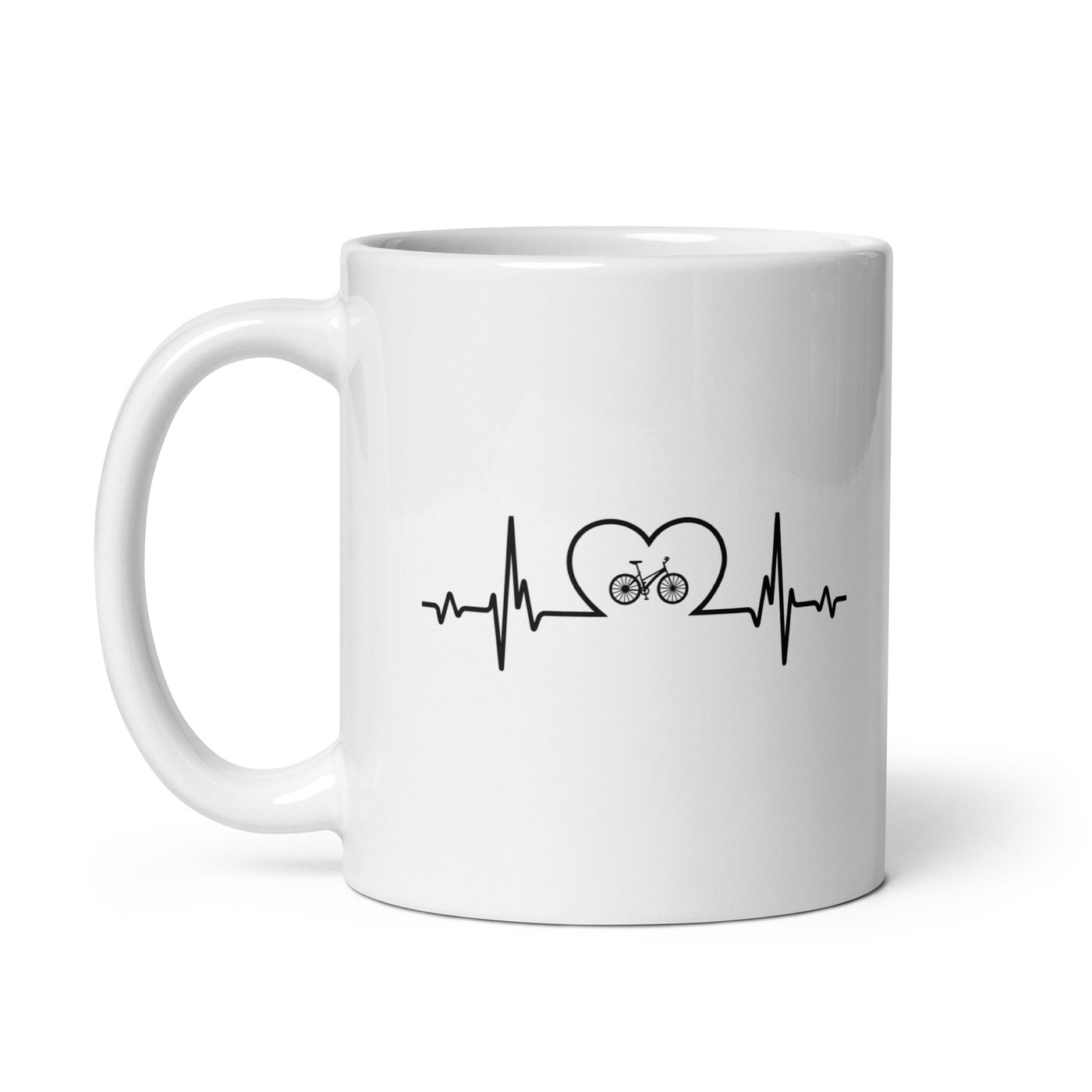 Heartbeat Heart And Cycling - Tasse fahrrad 11oz