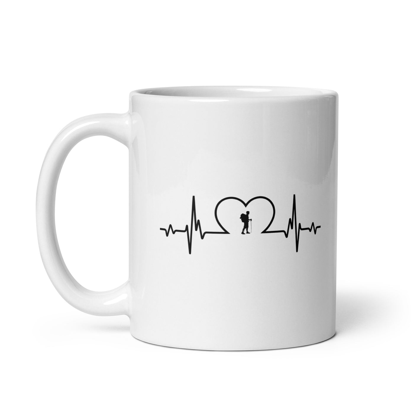 Heartbeat Heart And Hiking - Tasse wandern 11oz