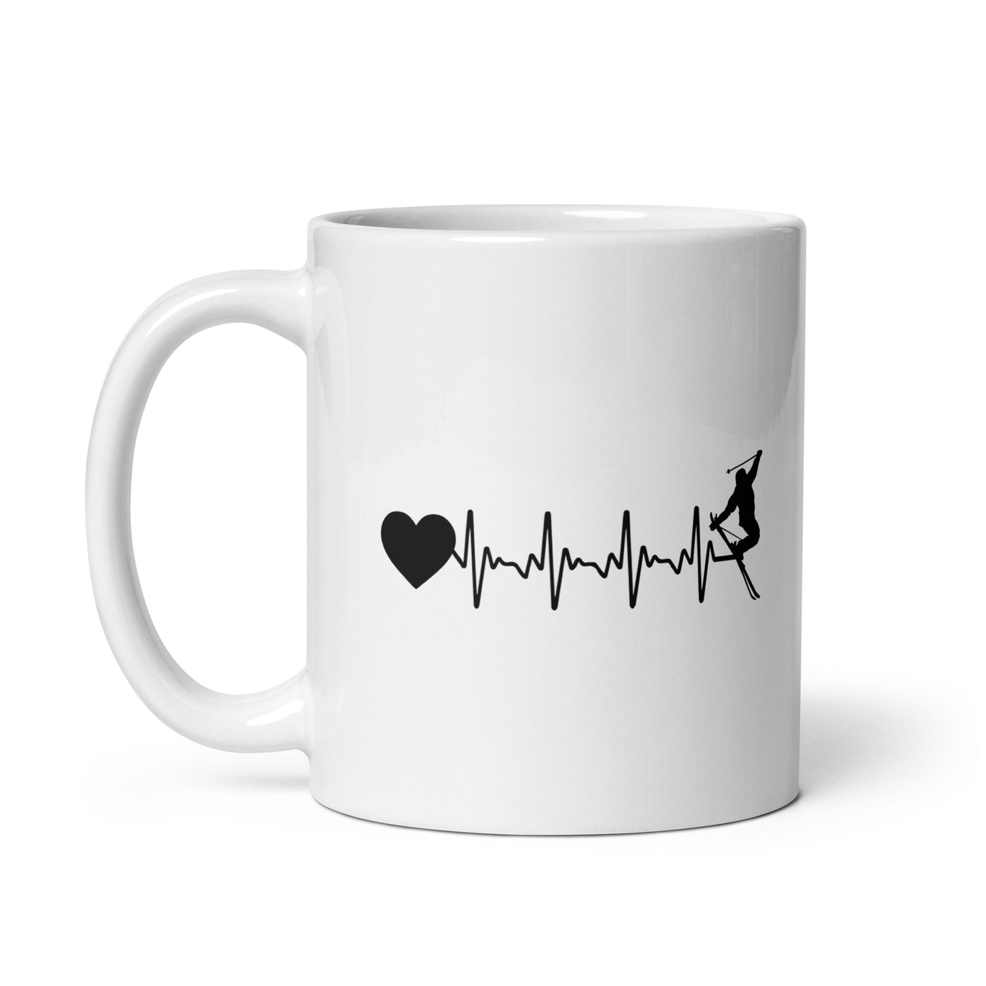 Heartbeat Heart And Skiing - Tasse ski 11oz