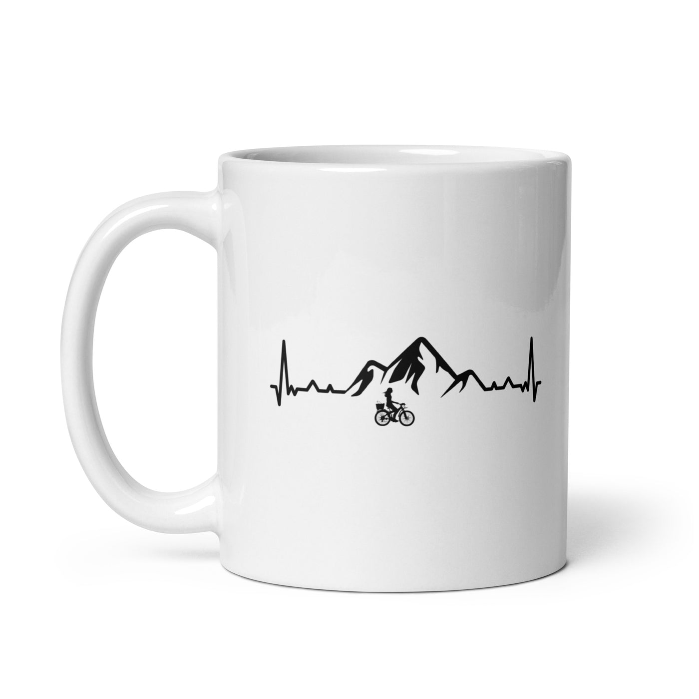 Heartbeat Mountain 1 And Cycling - Tasse fahrrad 11oz