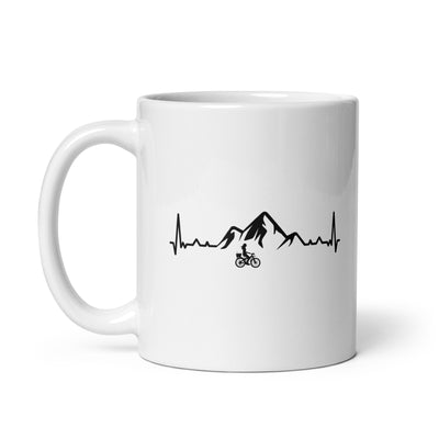 Heartbeat Mountain 1 And Cycling - Tasse fahrrad 11oz