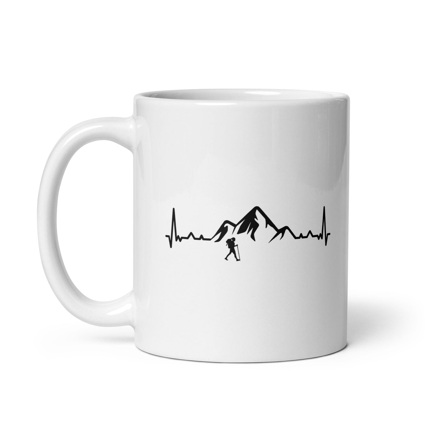 Heartbeat Mountain 1 And Hiking - Tasse wandern 11oz