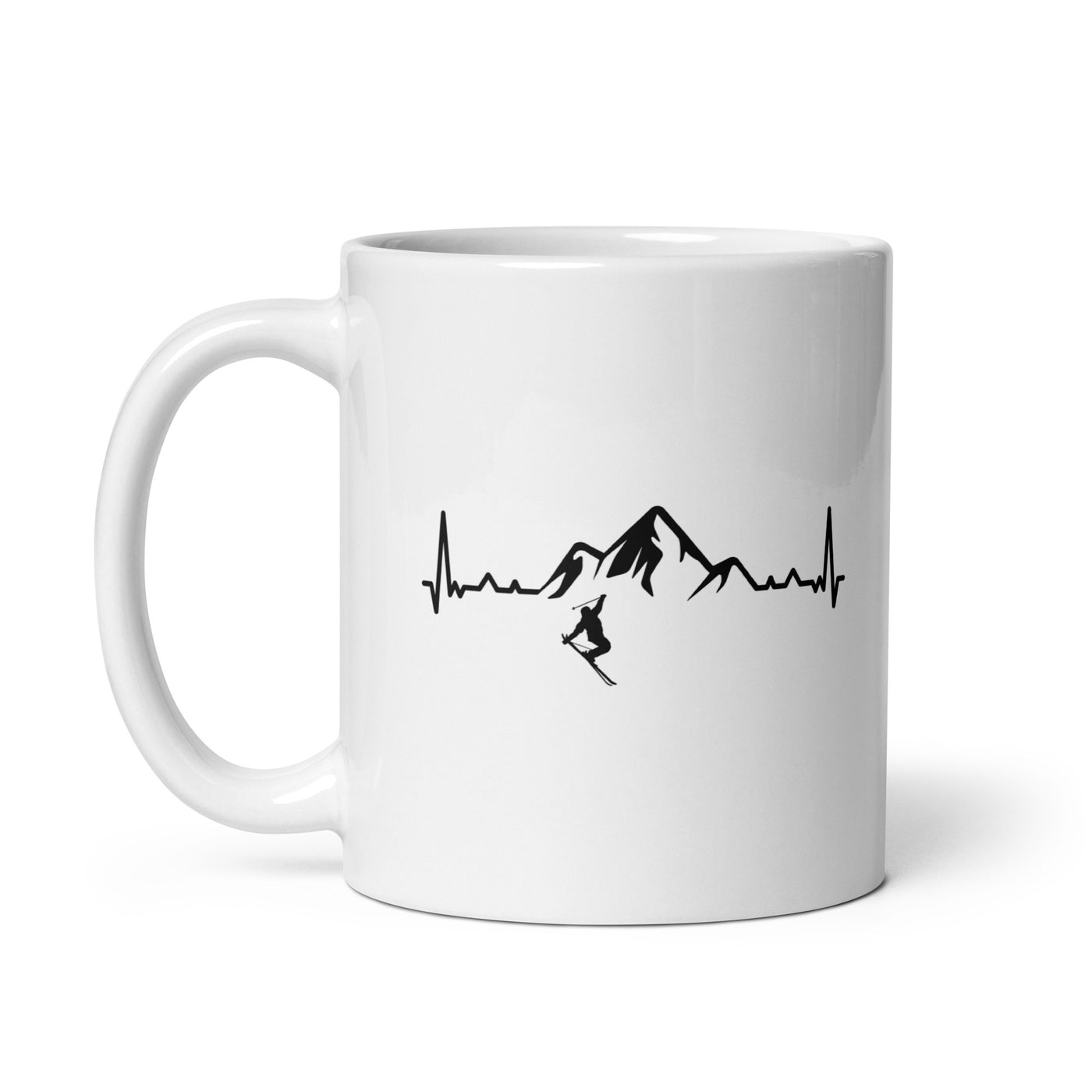 Heartbeat Mountain 1 And Skiing - Tasse ski 11oz