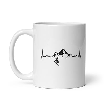 Heartbeat Mountain 1 And Skiing - Tasse ski 11oz