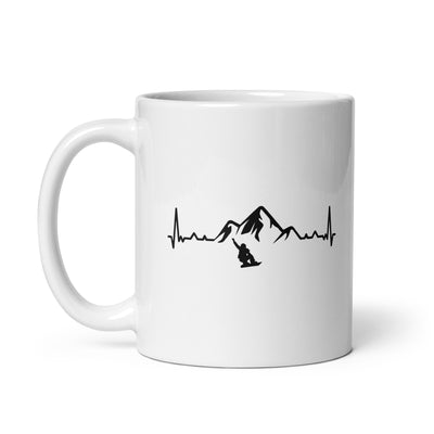 Heartbeat Mountain 1 And Snowboarding - Tasse snowboarden 11oz