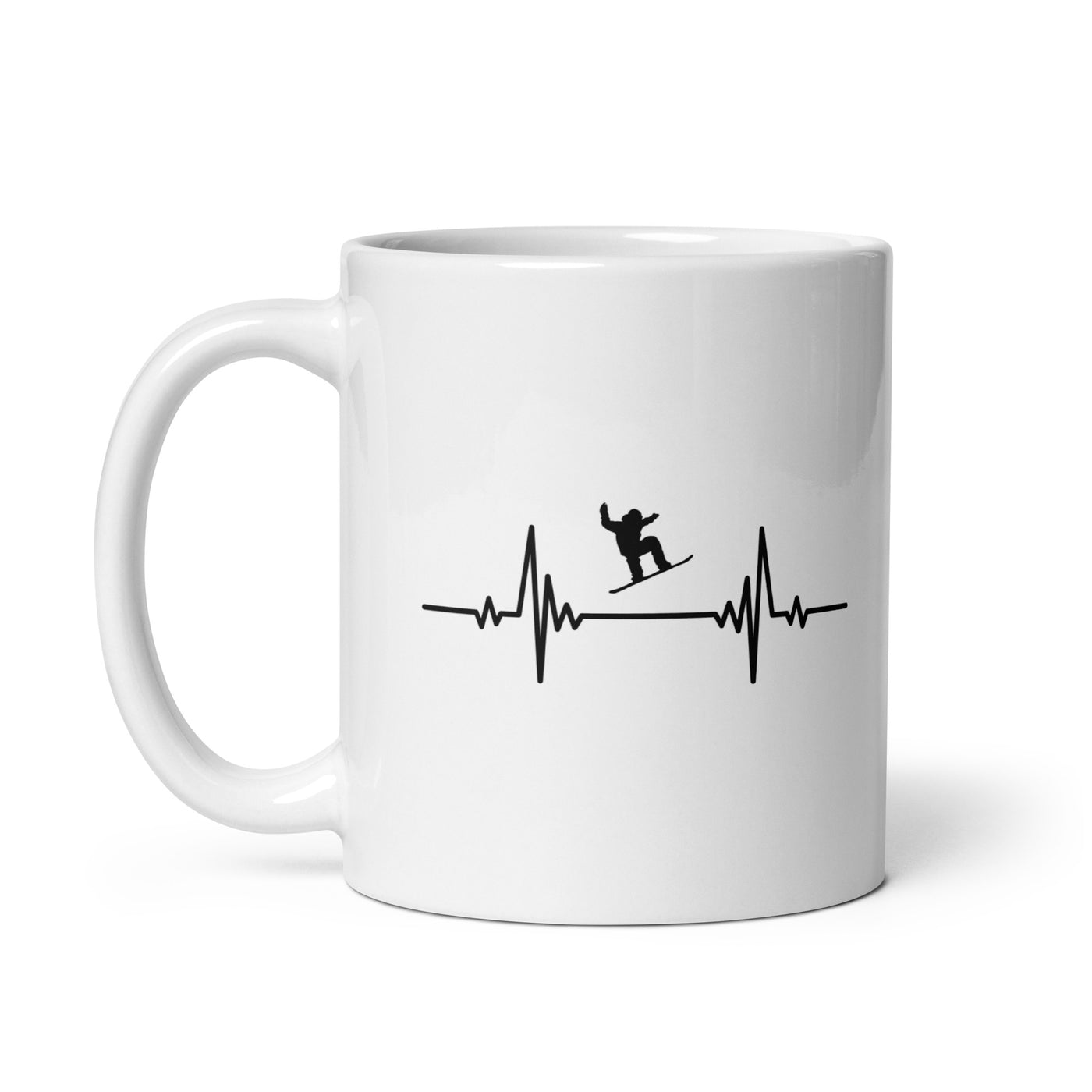 Heartbeat Snowboarder Jumping - Tasse snowboarden 11oz