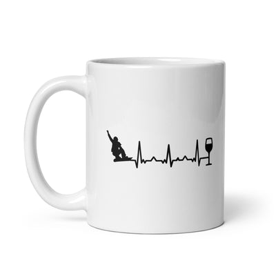 Heartbeat Wine And Snowboarding - Tasse snowboarden 11oz