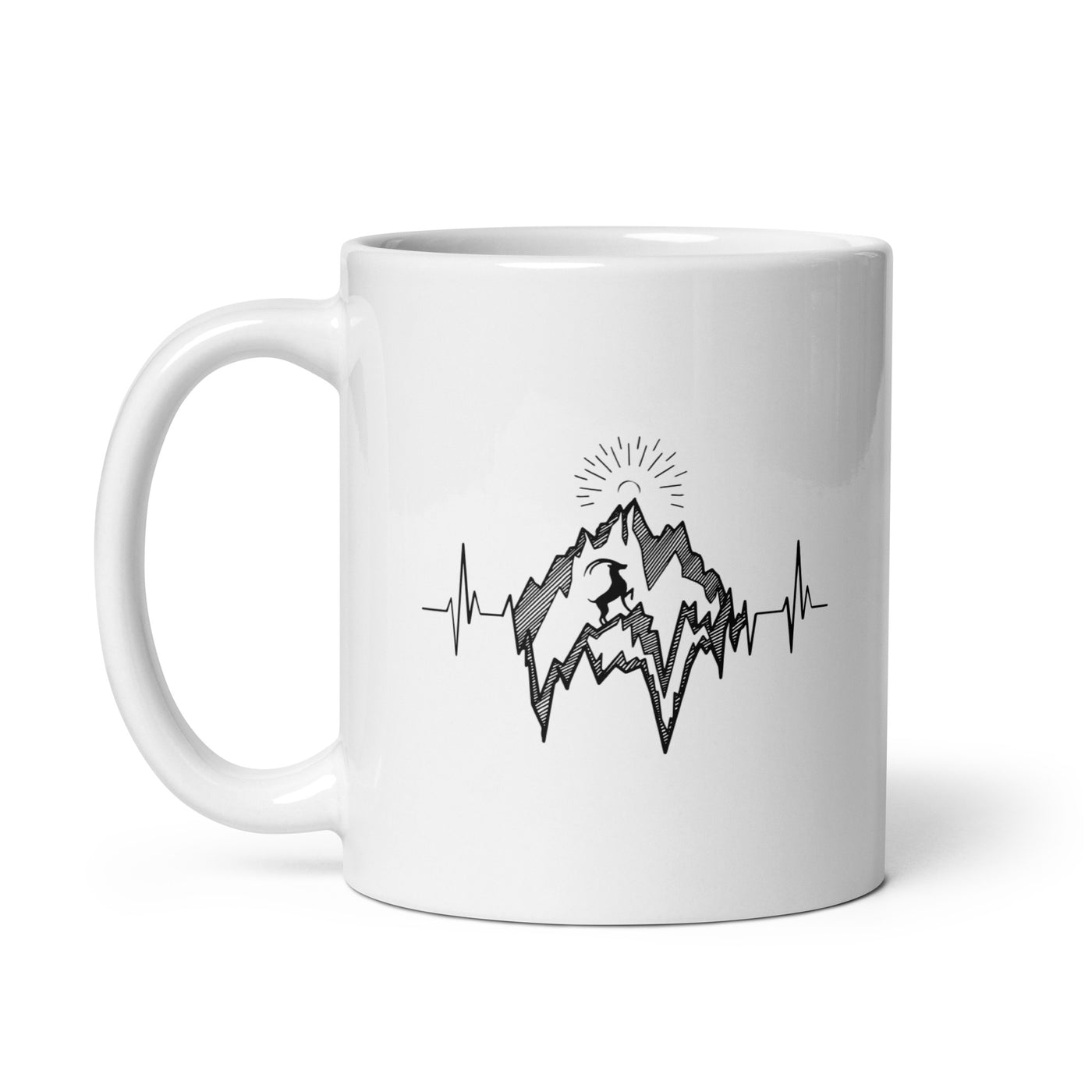 Herzschlag Alpensteinbock - Tasse berge 11oz