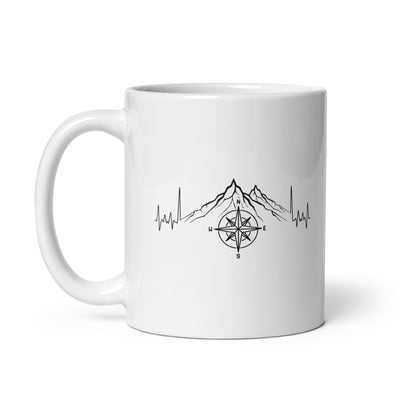 Herzschlag Berge Und Kompass - Tasse berge camping 11oz