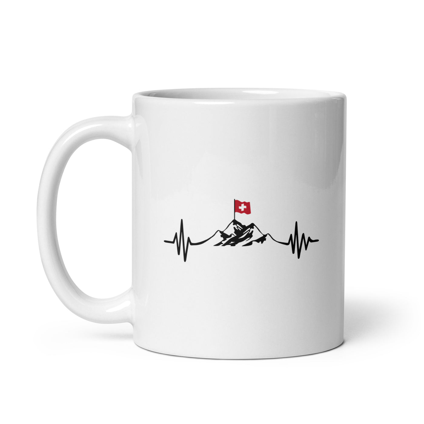 Herzschlag Berge Und Schweizer Flagge - Tasse berge 11oz