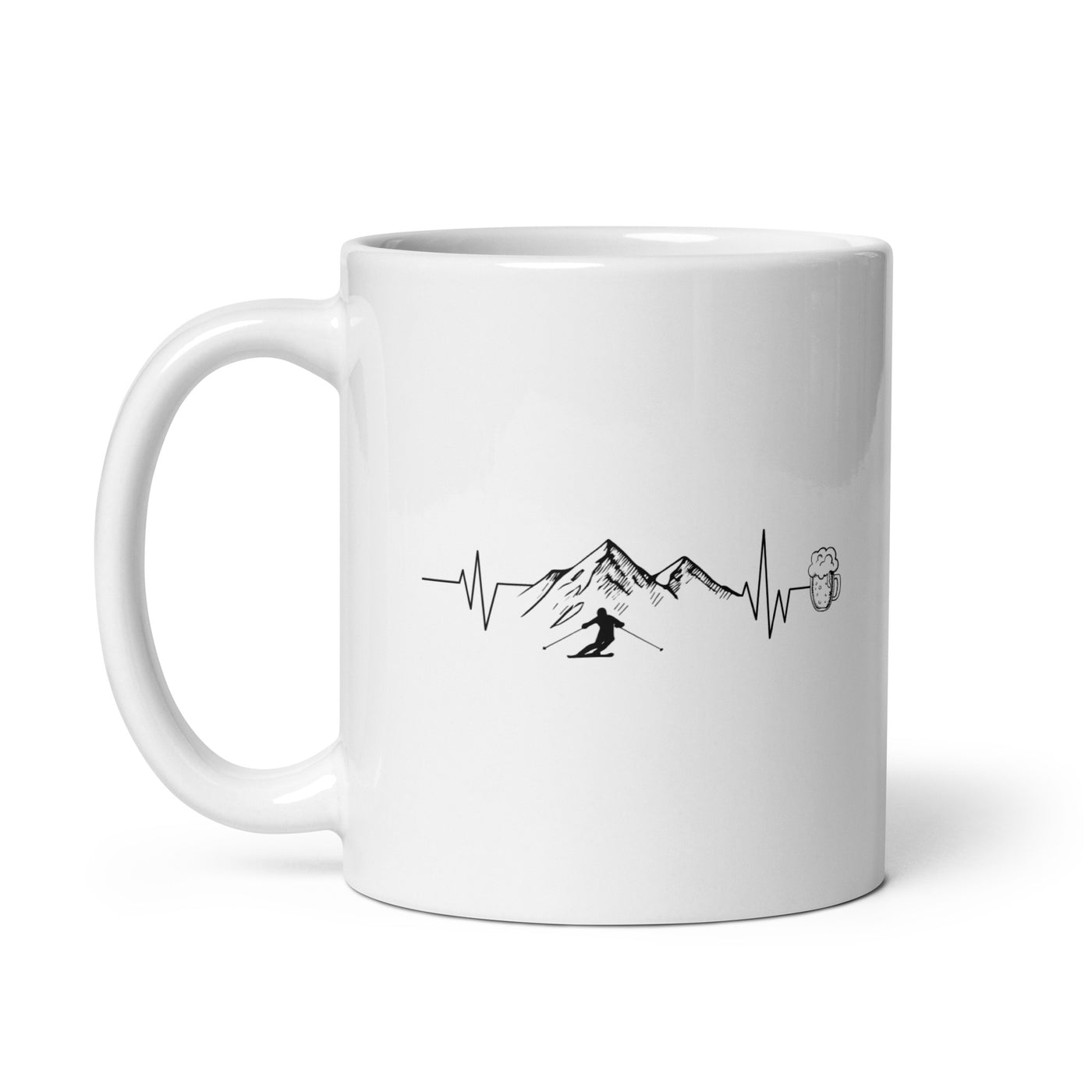 Herzschlag Berge, Bier Und Ski - (S.K) - Tasse klettern 11oz