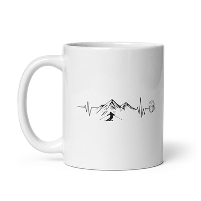 Herzschlag Berge, Bier Und Ski - (S.K) - Tasse klettern 11oz