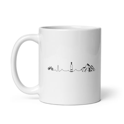 Herzschlag Berge, Bike Und Wein - Tasse mountainbike 11oz