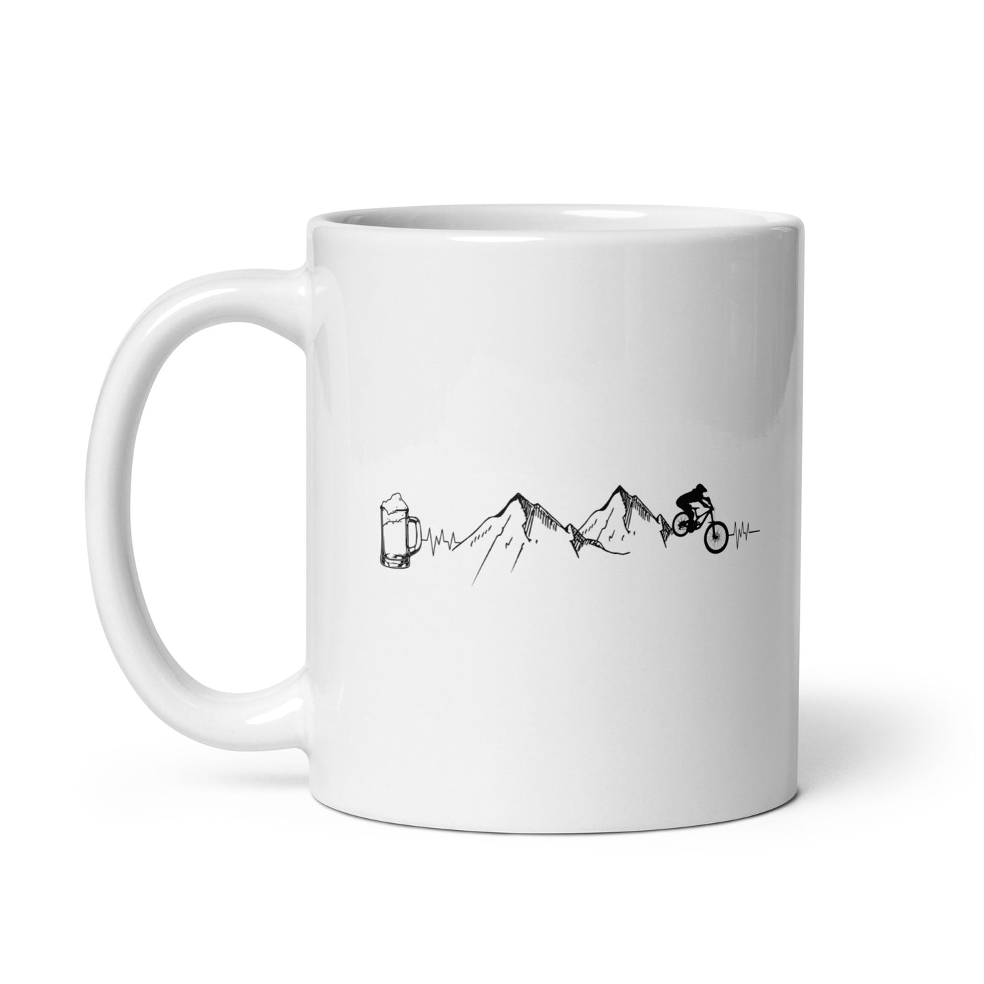 Herzschlag Berge, Biker Und Bier - Tasse mountainbike 11oz