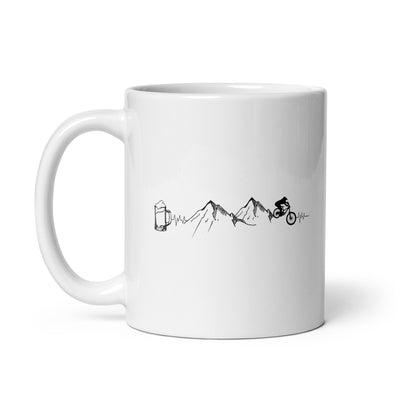 Herzschlag Berge, Biker Und Bier - Tasse mountainbike 11oz