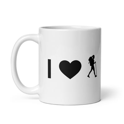 I Heart And Female Hiking - Tasse wandern 11oz