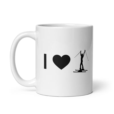 I Heart And Female Skiing - Tasse ski 11oz