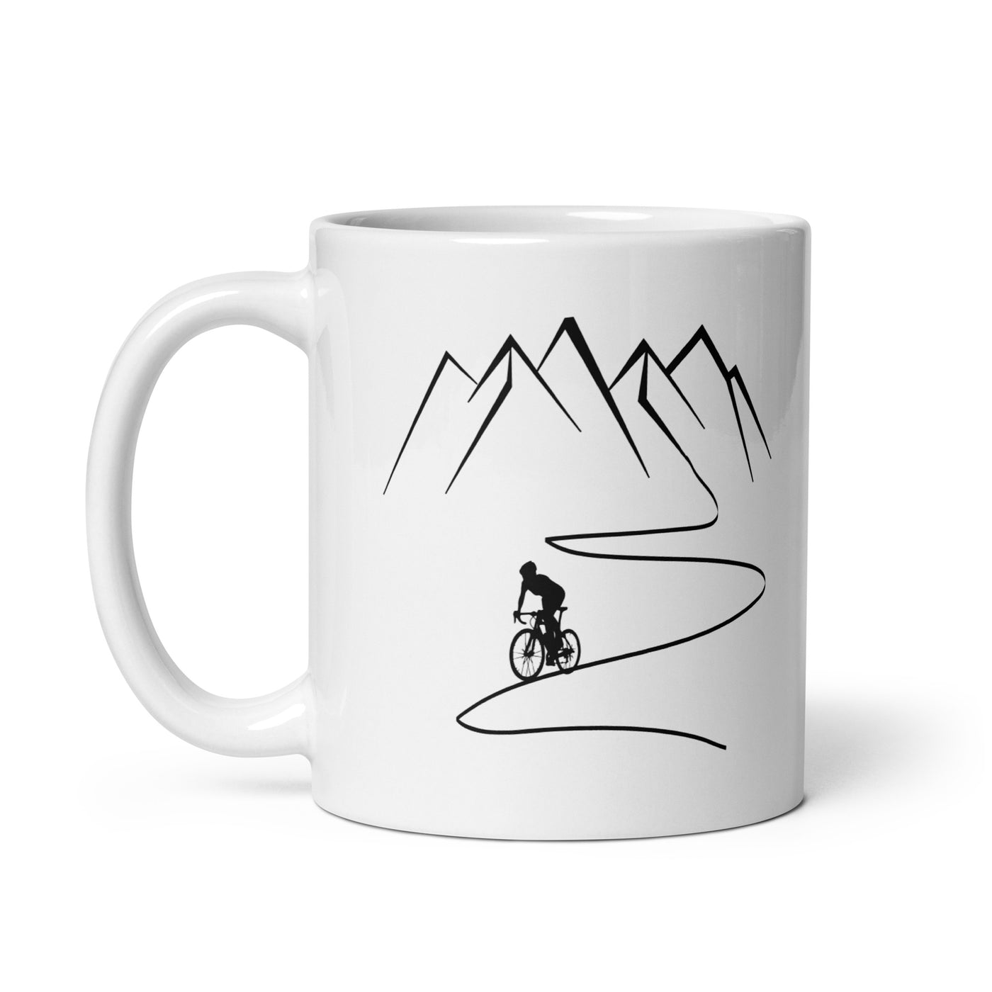 Mountain - Curve Line - Cycling - Tasse fahrrad 11oz