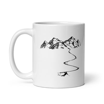 Mountain - Curve Line - Skiing - Tasse ski 11oz