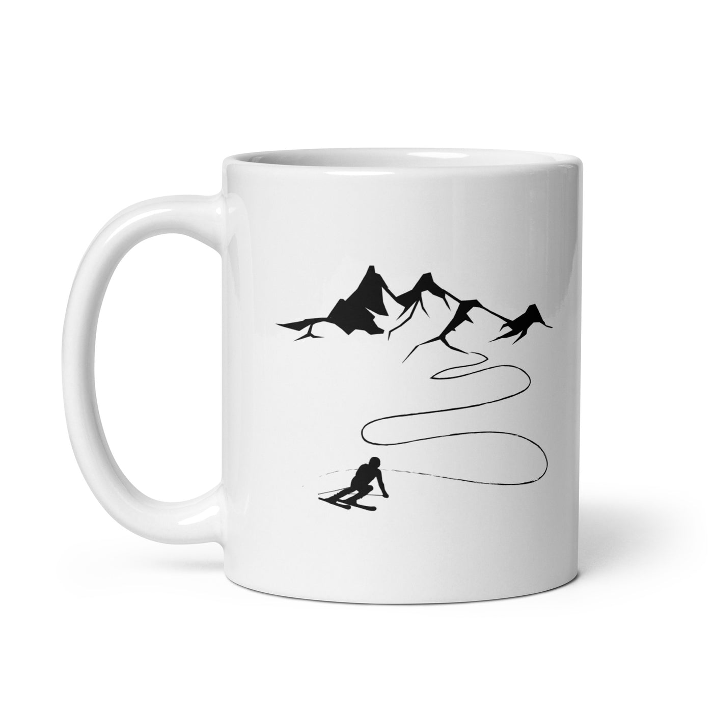 Mountain - Curve Line - Skiing - Tasse ski 11oz