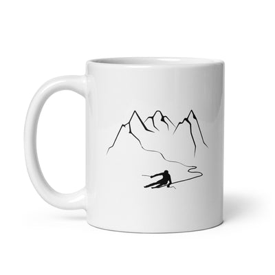 Mountain - Curve Line - Skiing (14) - Tasse ski 11oz