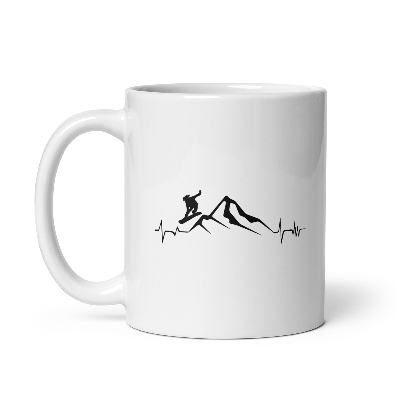 Mountain - Heartbeat - Snowboarding - Tasse snowboarden 11oz