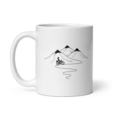 Mountain Trail Curves And Cycling - Tasse fahrrad 11oz