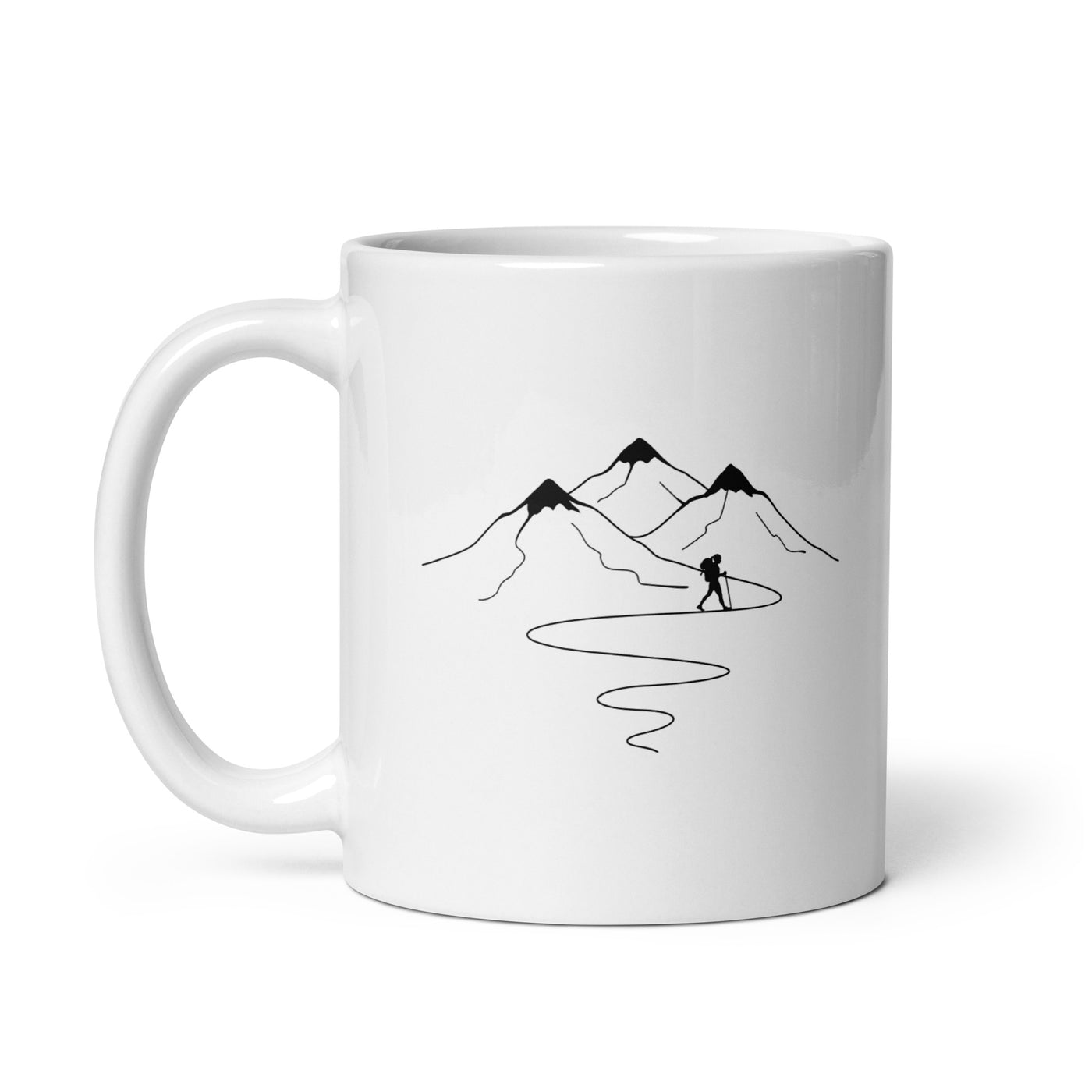 Mountain Trail Curves And Hiking - Tasse wandern 11oz