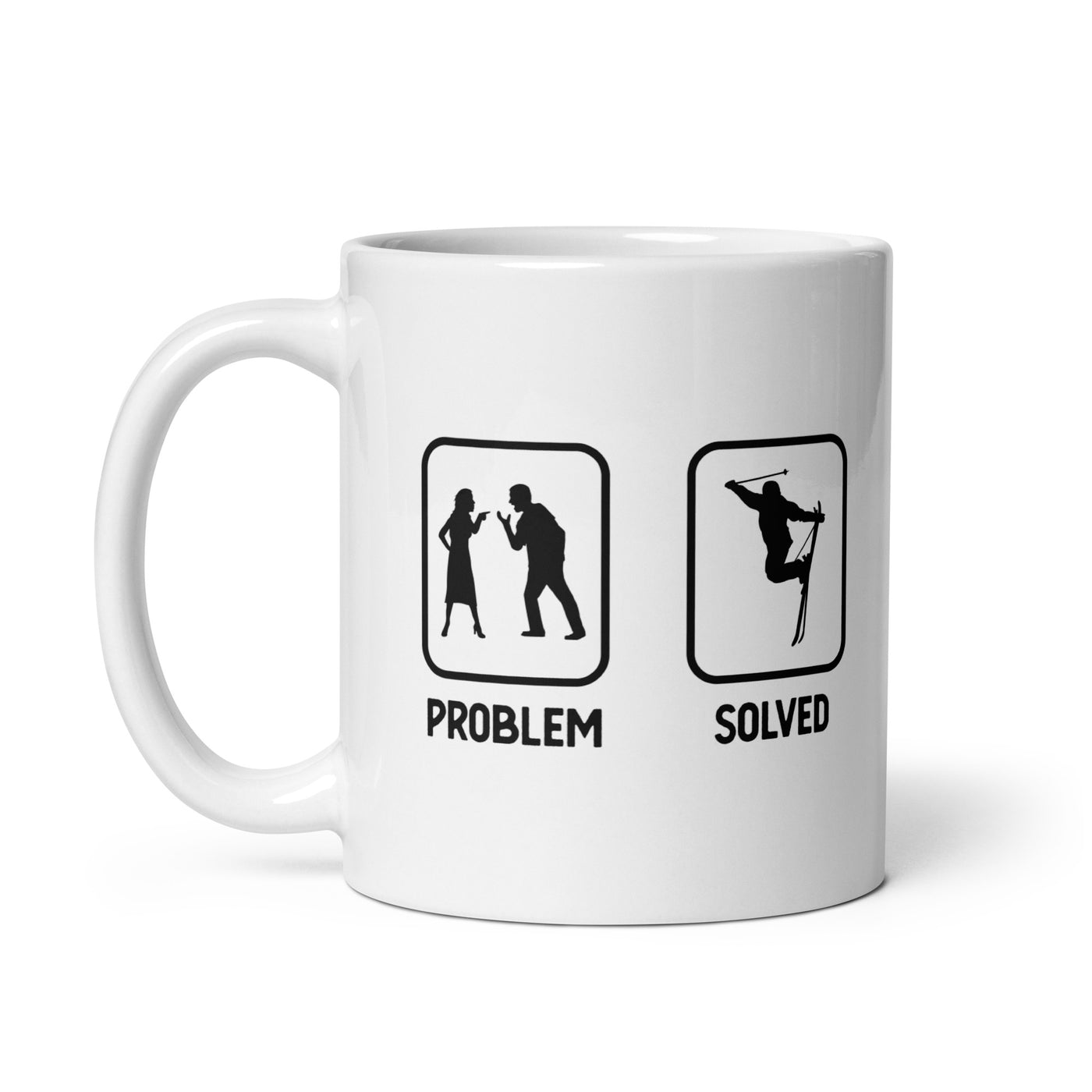 Problem Solved - Guy Skiing - Tasse ski 11oz