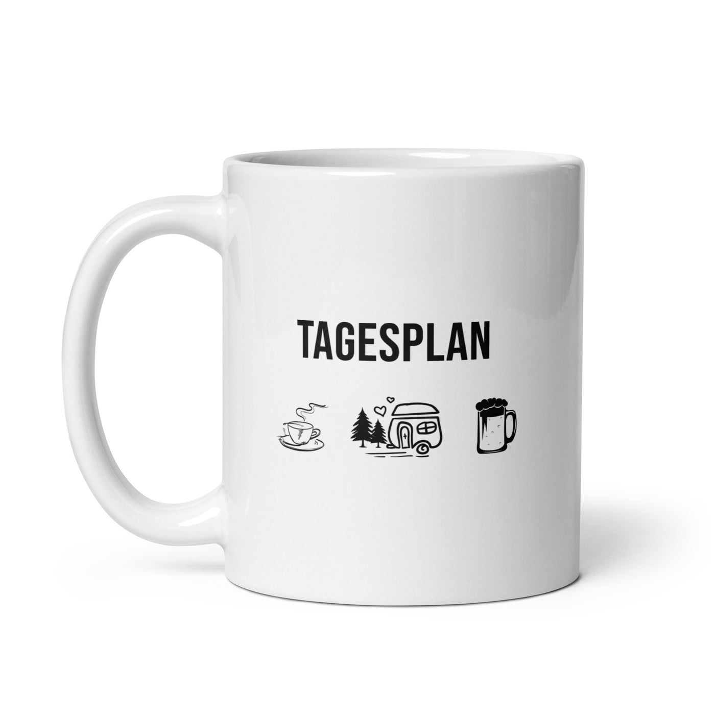 Tagesplan Kaffee, Camping Und Bier - Tasse camping 11oz