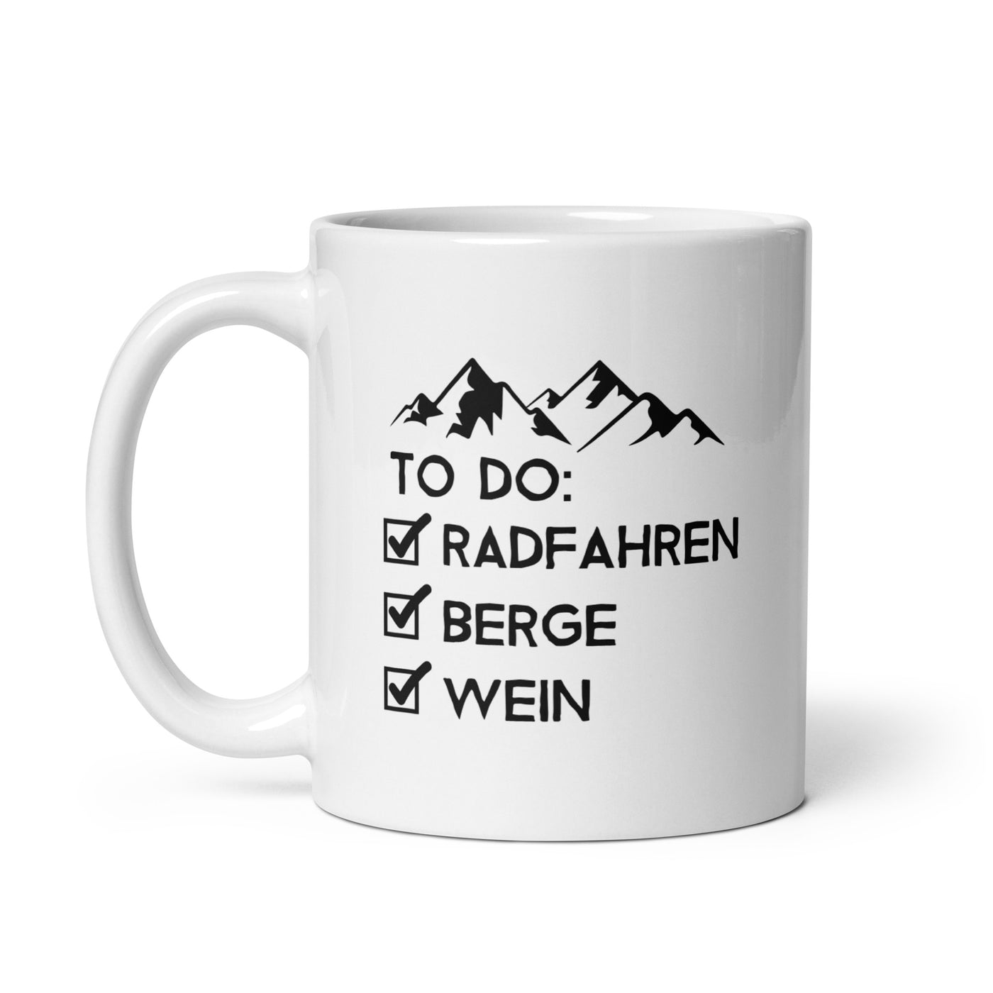 To Do Liste - Radfahren, Berge, Wein - Tasse fahrrad 11oz