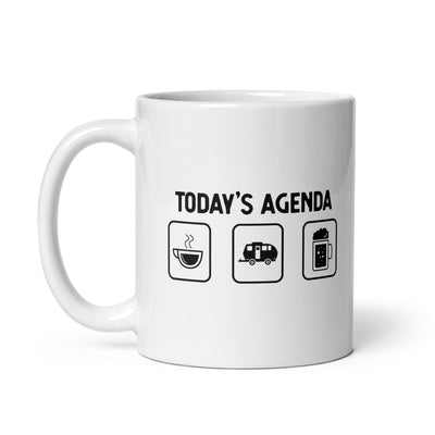 Today'S Agenda - Beer - Camping Caravan - Tasse camping 11oz