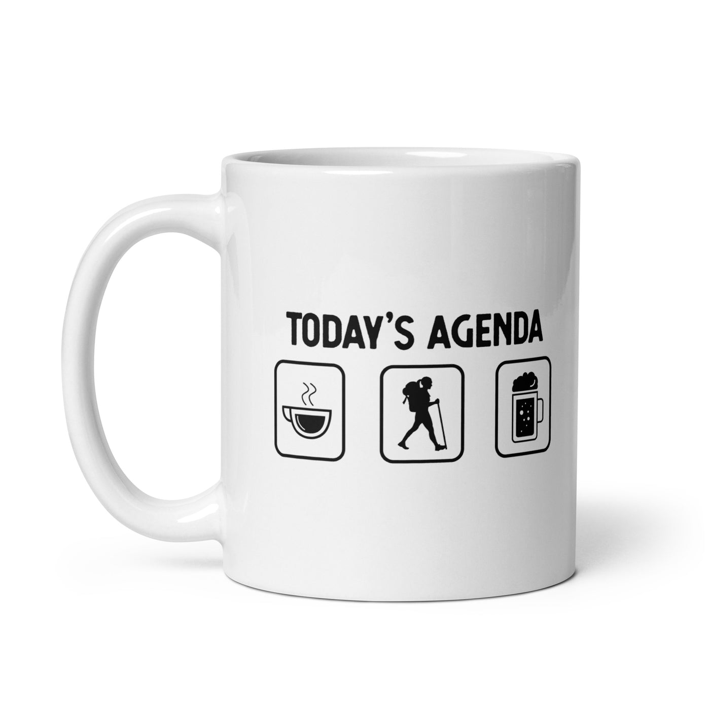 Today'S Agenda - Beer - Female Hiking - Tasse wandern 11oz