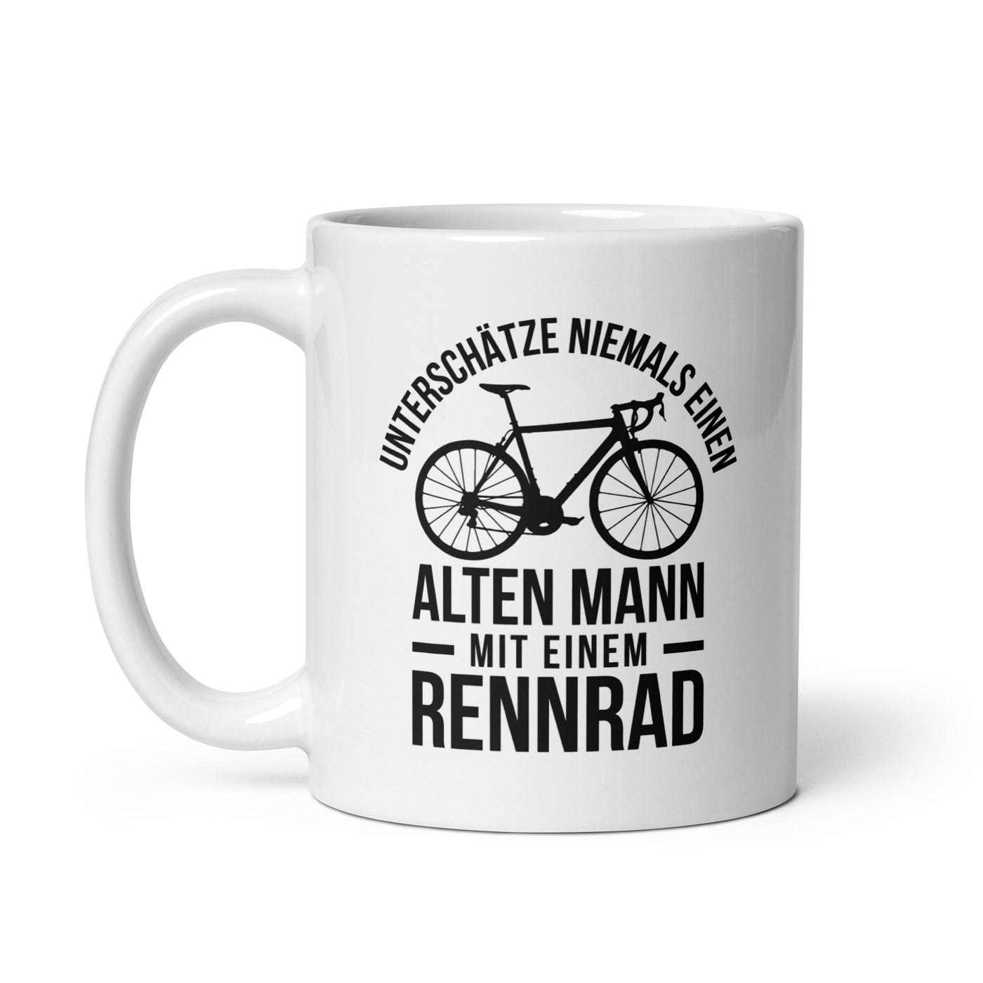 Unterschätze Niemals Einen Alten Mann Mit Einem Rennrad - Tasse fahrrad 11oz