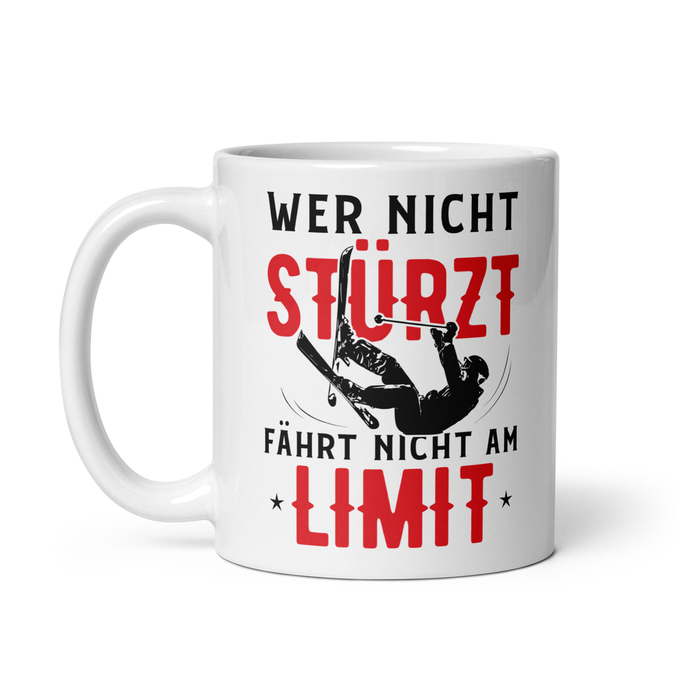 Wer Nicht Stürzt Fährt Nicht Am Limit - Tasse ski 11oz