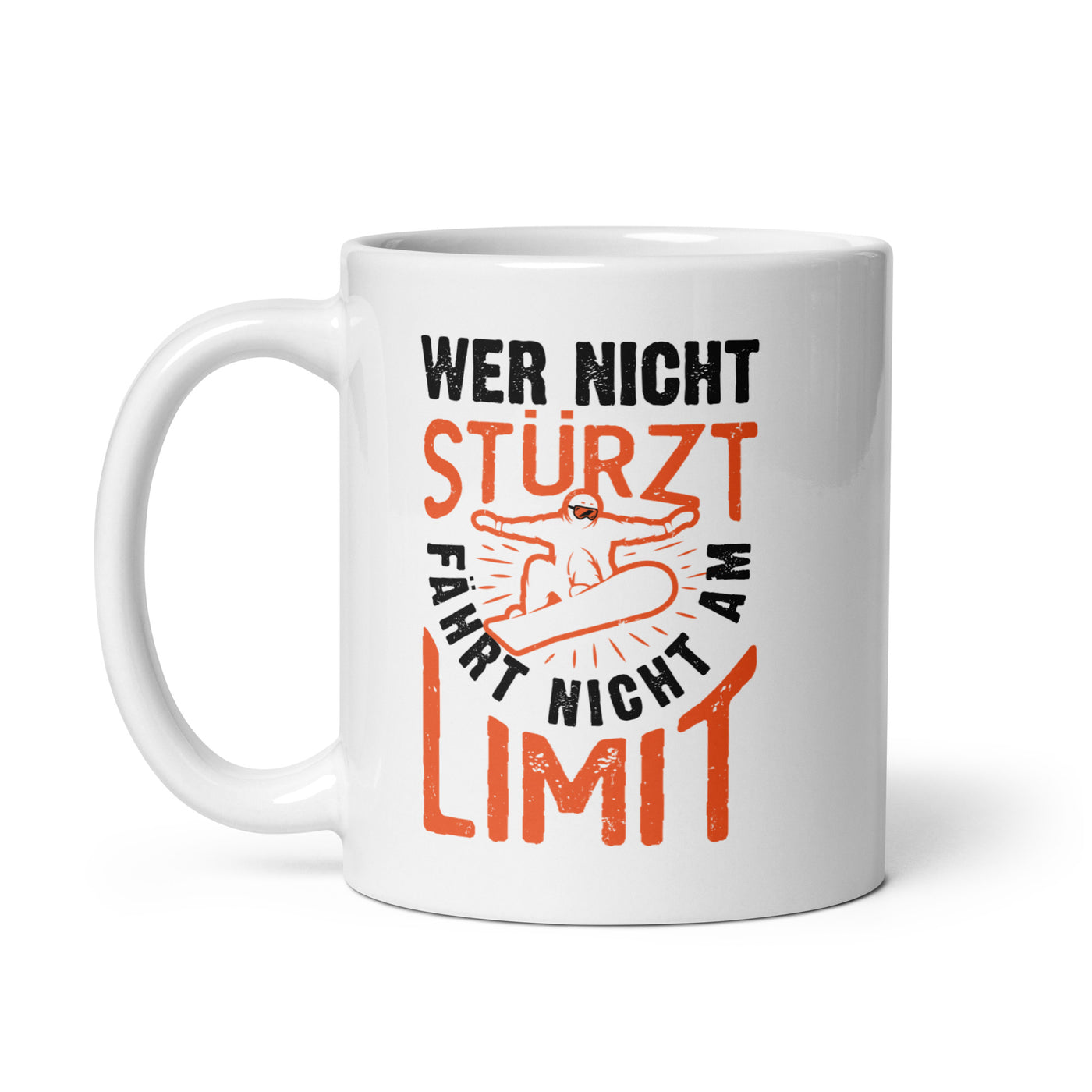 Wer Nicht Stürzt Fährt Nicht Am Limit - Tasse snowboarden 11oz