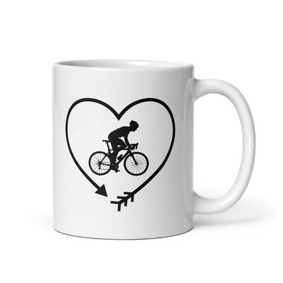 Arrow In Heartshape And Cycling 1 - Tasse fahrrad