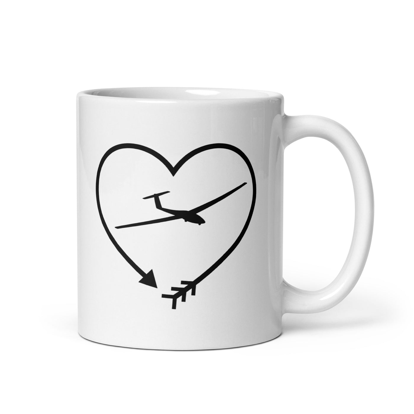 Arrow In Heartshape And Sailplane - Tasse berge