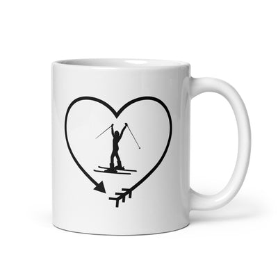 Arrow In Heartshape And Skiing 1 - Tasse ski