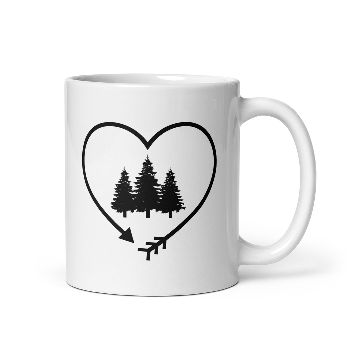 Arrow In Heartshape And Trees - Tasse camping