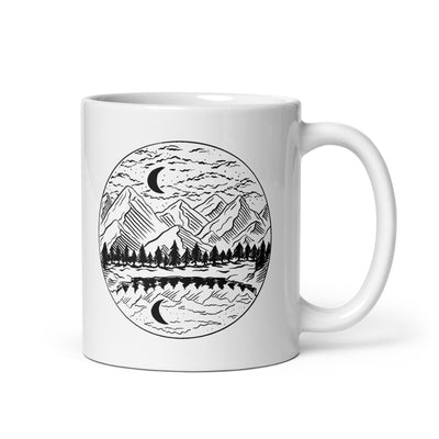 Berge, Mond Im Kreis - Tasse berge