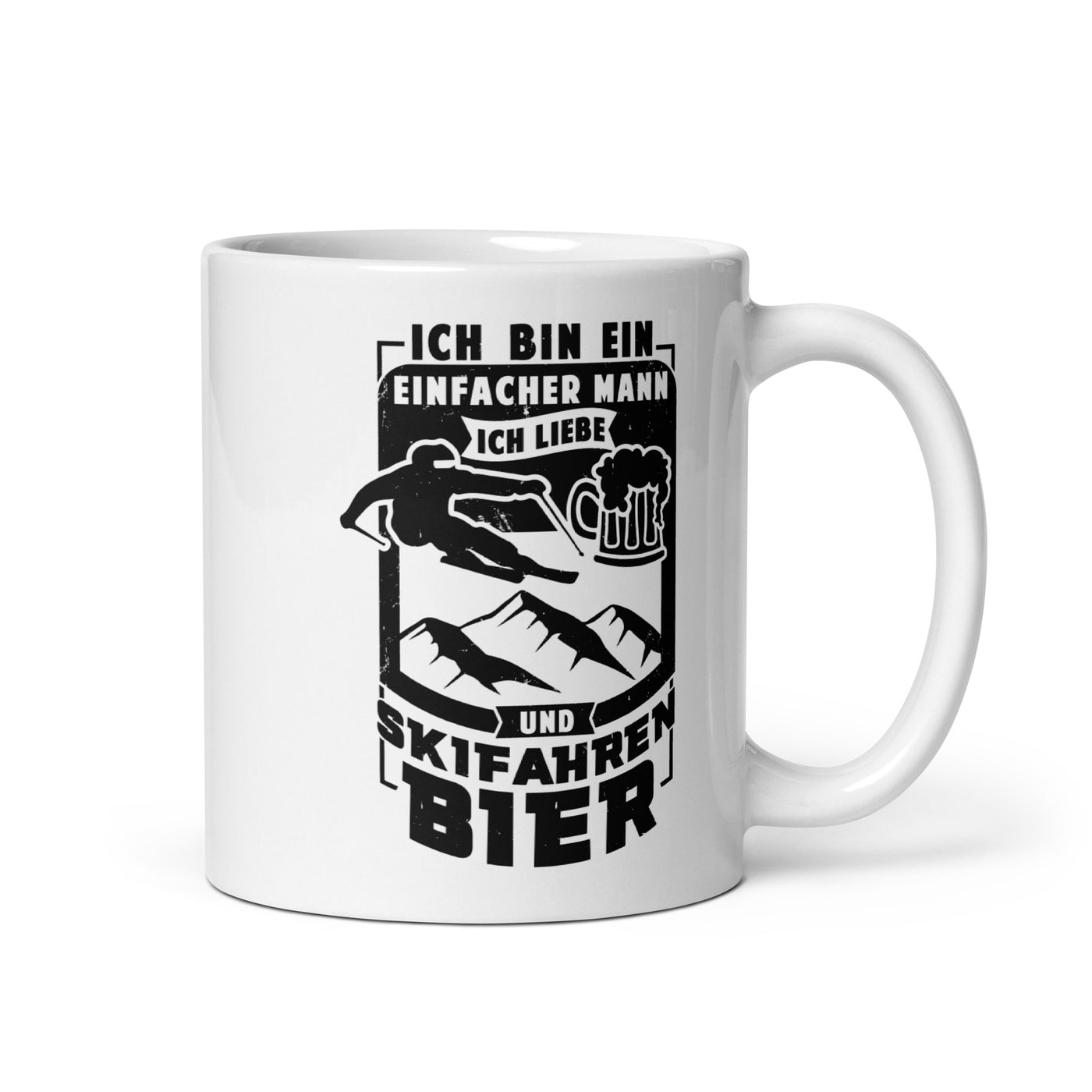 Einfacher Mann - Skifahren Und Bier - Tasse ski