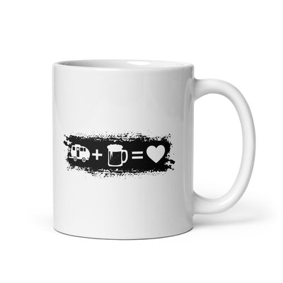 Grunge Rectangle - Heart - Beer - Camping Caravan - Tasse camping