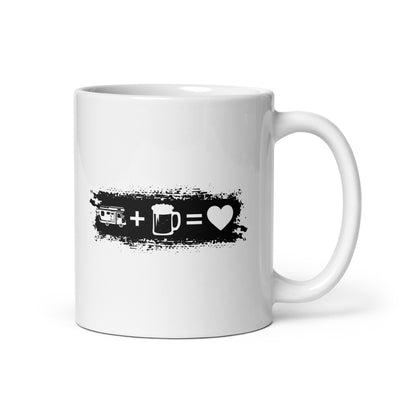 Grunge Rectangle - Heart - Beer - Camping Van - Tasse camping