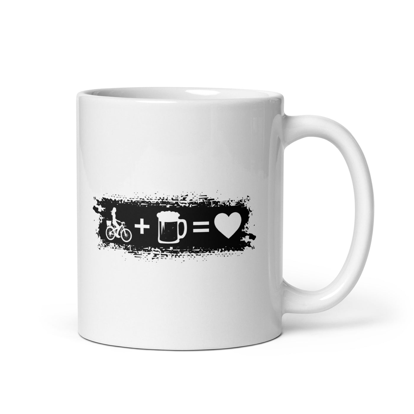 Grunge Rectangle - Heart - Beer - Female Cycling - Tasse fahrrad