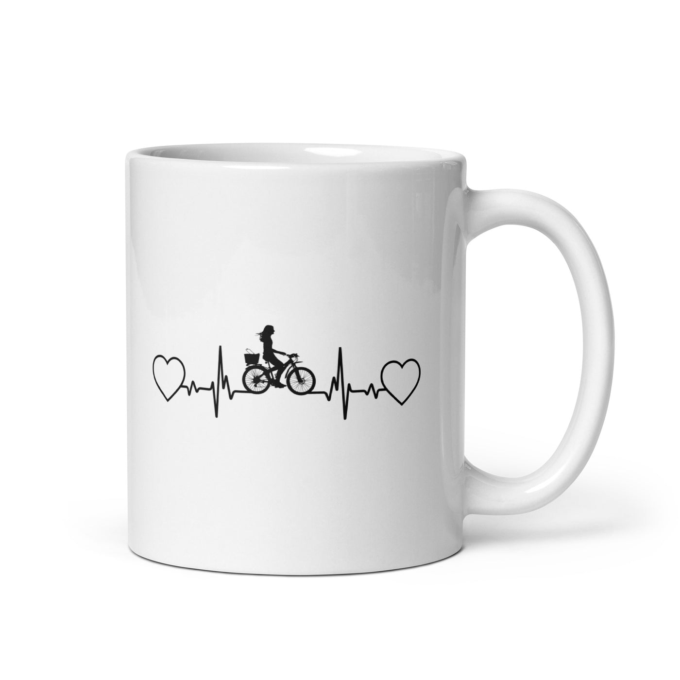 Heart - Heartbeat - Female Cycling - Tasse fahrrad