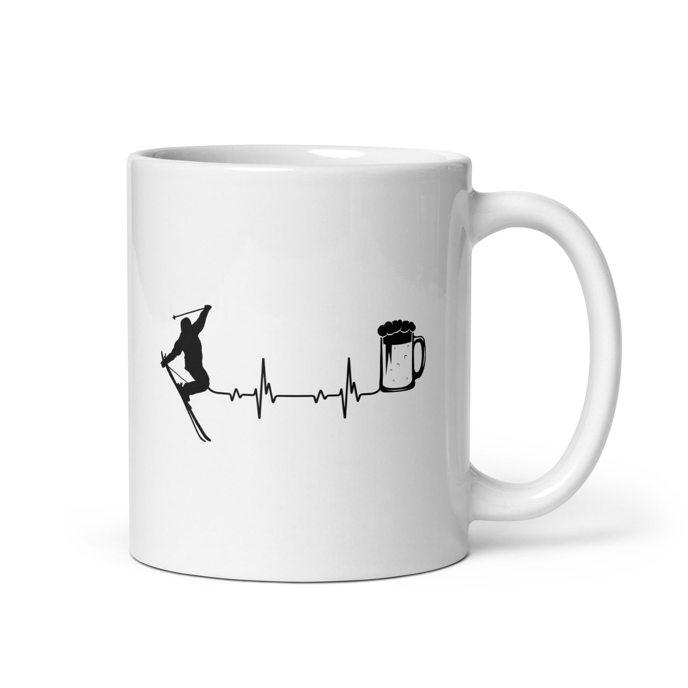 Heartbeat Beer And Skiing - Tasse ski