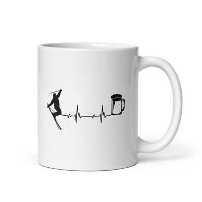 Heartbeat Beer And Skiing - Tasse ski