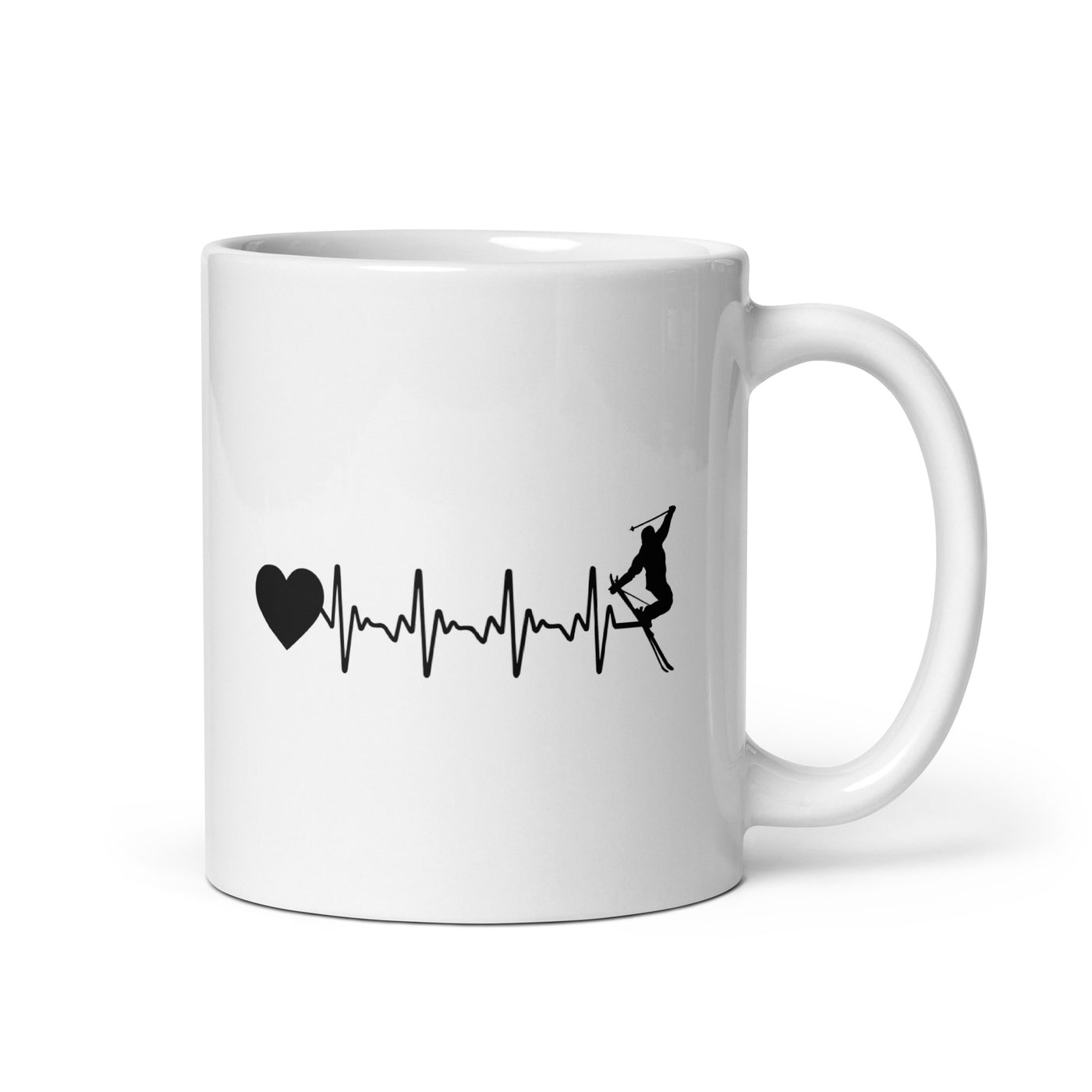 Heartbeat Heart And Skiing - Tasse ski